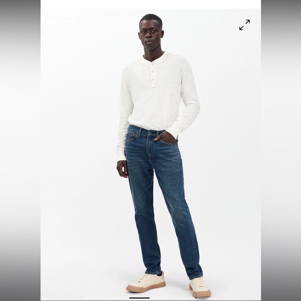 rag & bone Men's Dark Blue Slim Straight Jeans
